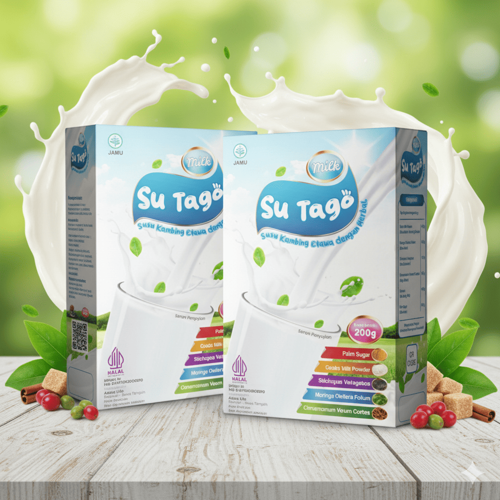 Kemasan resmi Susu Kambing Su Tago
